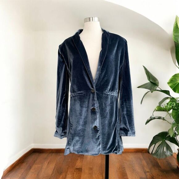 Lucca Couture Wild Fang Velvet Velveteen Jacket Blazer Small Peacoat - Picture 1 of 5